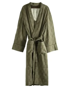 Karierter Kimono - Grün