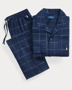 Karierter Pyjama aus Flanell Blue