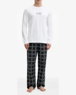 Karierter Pyjama - Weiß