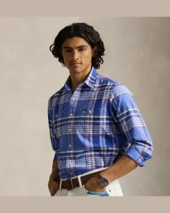 Kariertes Classic-Fit Oxford-Arbeitshemd Blue