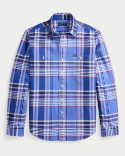 Kariertes Classic-Fit Oxford-Arbeitshemd Blue