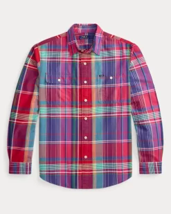 Kariertes Classic-Fit Oxford-Arbeitshemd Red