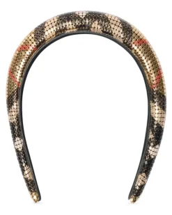 Kariertes Stirnband aus Mesh - Gold