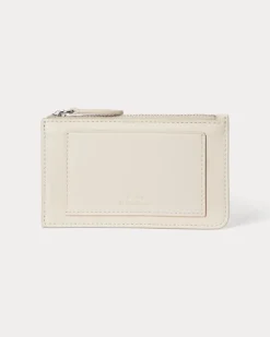 Kartenetui aus Leder mit Polo Bear Cream