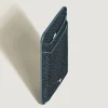 Kartenetui 2 cc für iPhone mit MagSafe aus hochwertigem Leder - Tweed-Blau - Leder - MB220400 - Brieftaschen