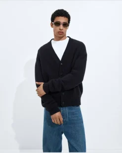 Kaschmir-Cardigan-Blau - Herren