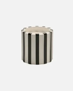 Kerze mit gestreifter Ami Signatur Weiß Unisex Schwarz