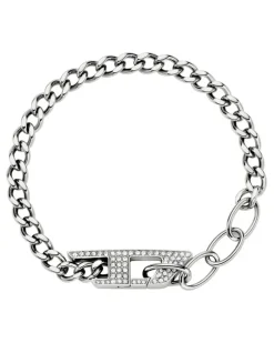 Kettenarmband aus Edelstahl mit Glitzereffekt - Armbänder - Unisex - Silber