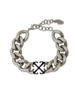 Kettenarmband mit Emaille-Pfeil Silber