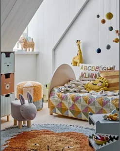 Kio Hocker im Patchwork-Look - Braun