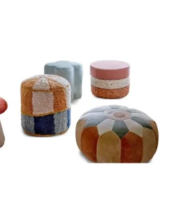 Kio Hocker im Patchwork-Look - Braun