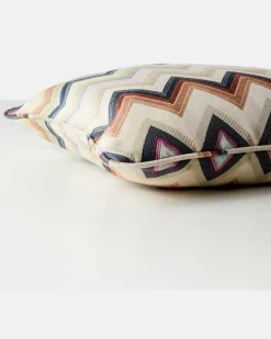 Kissen Agadir Zig Zag aus einem Baumwollgemisch Multicolor