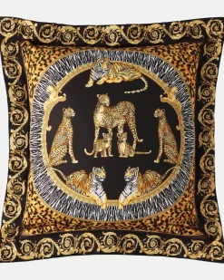 Kissen aus Baumwollsatin Schwarz