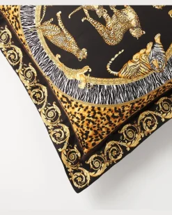 Kissen aus Baumwollsatin Schwarz