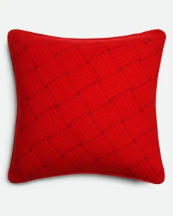 Kissen aus Kaschmir mit Intreccio Motiv-Rot - Unisex