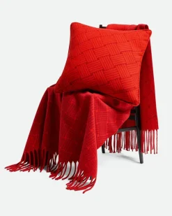 Kissen aus Kaschmir mit Intreccio Motiv-Rot - Unisex