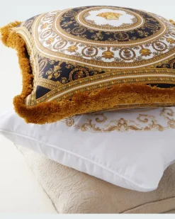 Kissen Barocco aus einem Baumwollgemisch Beige