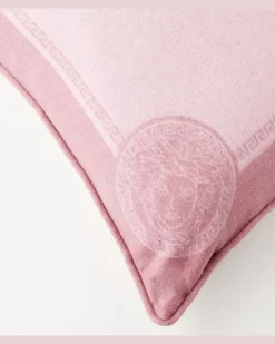 Kissen Icon Medusa aus Seide und Cashmere Rosa