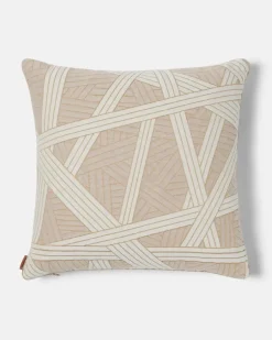 Kissen Nastri aus einem Baumwollgemisch Beige