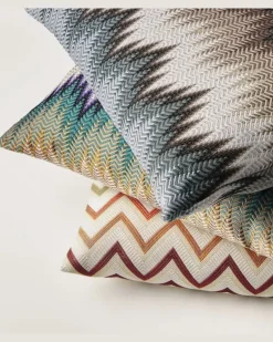 Kissen Phrae aus einem Baumwollgemisch Multicolor