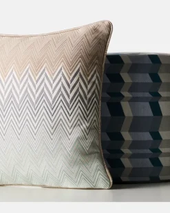 Kissen Raffiabastia Zigzag Beige