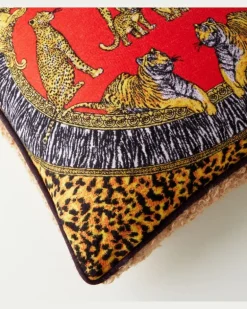 Kissen Wild Cats aus Wolle Multicolor
