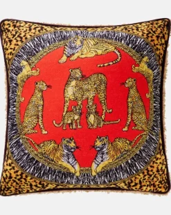 Kissen Wild Cats aus Wolle Multicolor