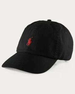 Klassische Baumwollchino-Baseballkappe Black