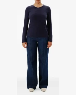 Klassisches Langarmshirt - Blau