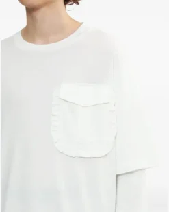 Klassisches Langarmshirt - Weiß