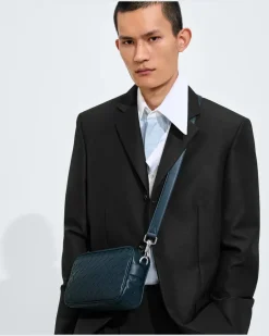 Kleine Intrecciato Camera Bag-Blau - Herren