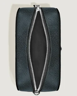 Kleine Kosmetik-Clutch aus Sartorial Leder - Tweed-Blau - Leder - MB221696 - Kulturtaschen