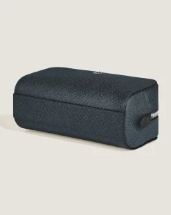 Kleine Kosmetik-Clutch aus Sartorial Leder - Tweed-Blau - Leder - MB221696 - Kulturtaschen