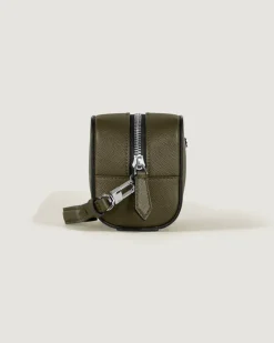Kleine Kosmetik-Clutch aus Sartorial Leder - Khaki - Leder - MB221570 - Kulturtaschen