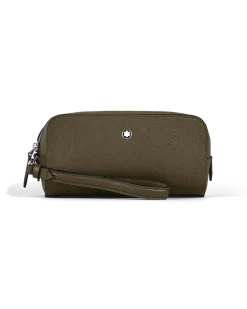Kleine Kosmetik-Clutch aus Sartorial Leder - Khaki - Leder - MB221570 - Kulturtaschen