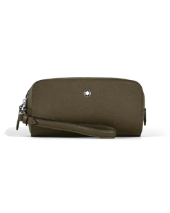 Kleine Kosmetik-Clutch aus Sartorial Leder - Khaki - Leder - MB221570 - Kulturtaschen