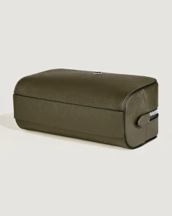 Kleine Kosmetik-Clutch aus Sartorial Leder - Khaki - Leder - MB221570 - Kulturtaschen