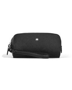 Kleine Kosmetik-Clutch aus Sartorial Leder - Schwarz - Leder - MB221572 - Kulturtaschen