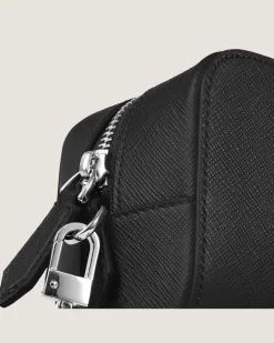 Kleine Kosmetik-Clutch aus Sartorial Leder - Schwarz - Leder - MB221572 - Kulturtaschen