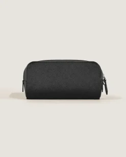 Kleine Kosmetik-Clutch aus Sartorial Leder - Schwarz - Leder - MB221572 - Kulturtaschen