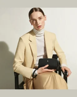Kleine Kosmetik-Clutch aus Sartorial Leder - Schwarz - Leder - MB221572 - Kulturtaschen