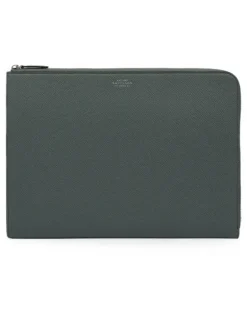 Kleine Laptophülle aus Panama-Leder - Grün