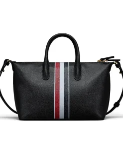 Kleine Reisetasche aus gekörntem Leder - Schwarz