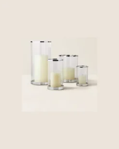 Kleines modernes Windlicht Silver