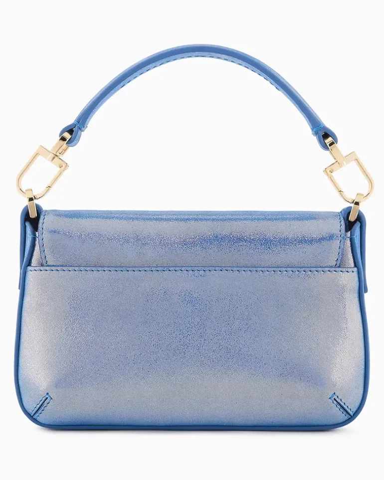 Kleine Tasche la Prima Soft aus glänzendem Nubuk Blau