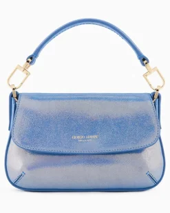 Kleine Tasche la Prima Soft aus glänzendem Nubuk Blau
