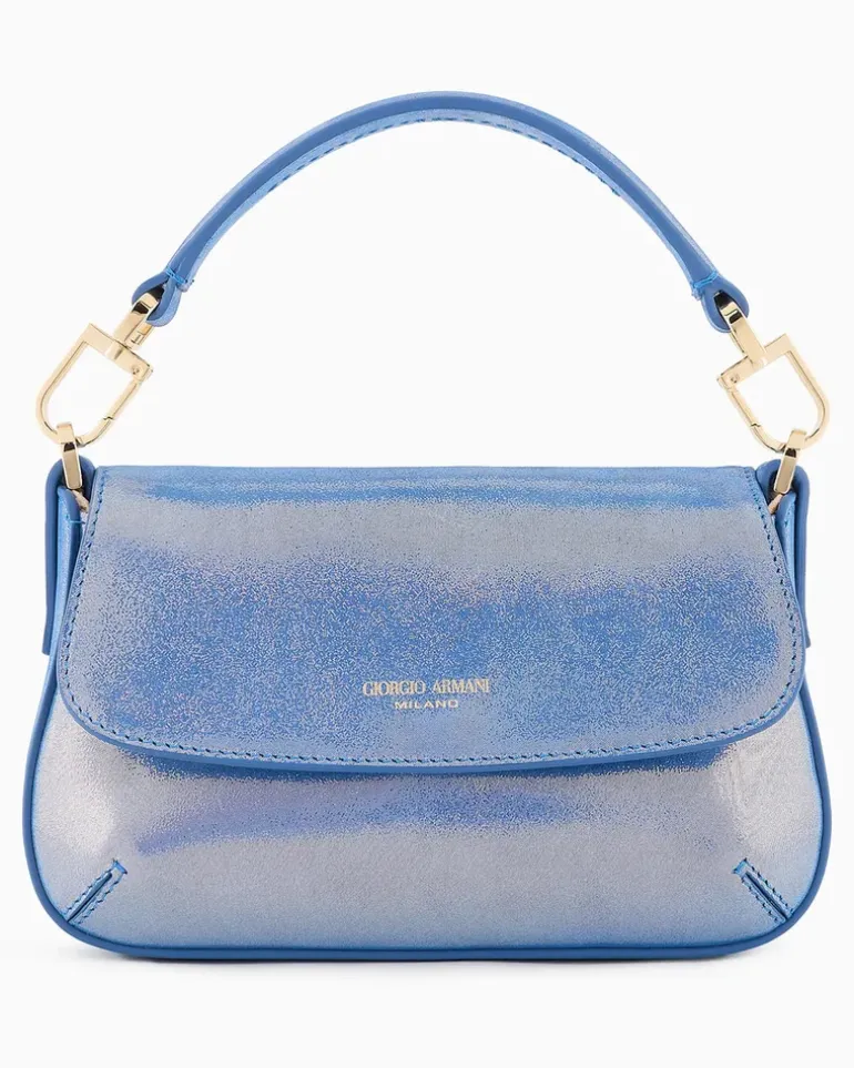 Kleine Tasche la Prima Soft aus glänzendem Nubuk Blau