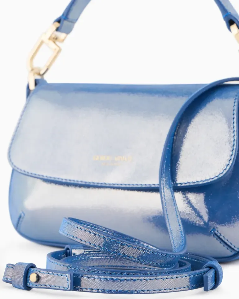 Kleine Tasche la Prima Soft aus glänzendem Nubuk Blau