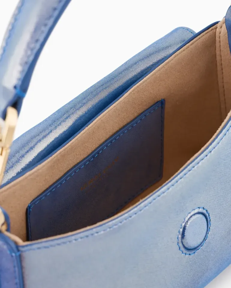 Kleine Tasche la Prima Soft aus glänzendem Nubuk Blau