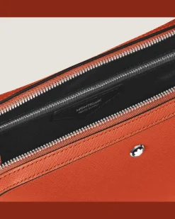Kleine Umhängetasche aus Sartorial Leder - Mandarine - Leder - MB221576 - Messenger Bags